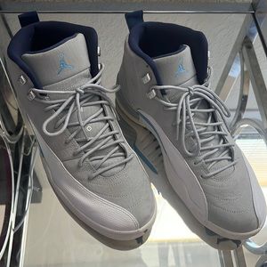 Jordan retro 12s white/grey/blue size 11.5